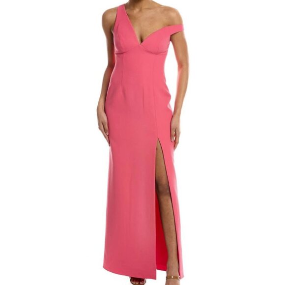 BCBGMAXAZRIA Pink One-Shoulder Column Evening Gown Dress Size 6 NWT Formal Maxi - Picture 1 of 10